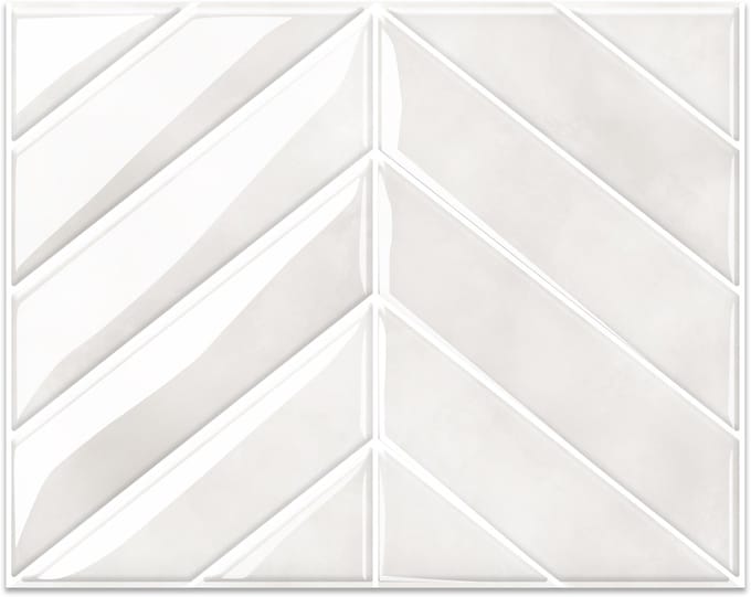 24Supply Plaktegels - 10 Stuks - Glans - Visgraat - Beige - 28.96x23.11cm