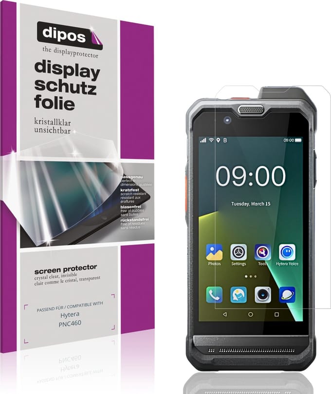 dipos – 4x Beschermfolie geschikt voor Hytera PNC460 | Krasbestendige & heldere Screenprotector Ultra-Thin