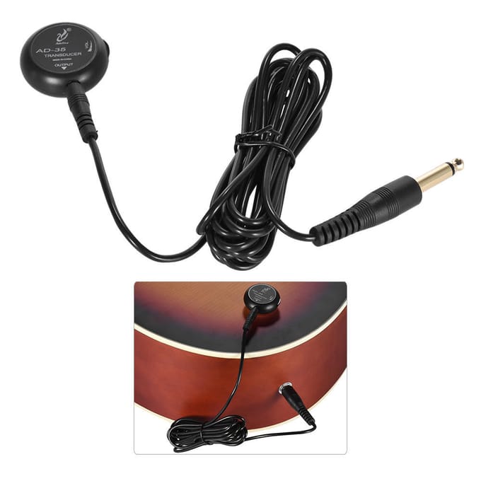 Piezo Pickup Contact Microfoon Transducer met 6,35mm Uitgangsstekker 10 Kabel