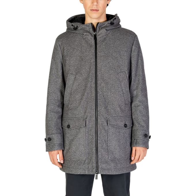 Wollen Blend Parka met Capuchon en Rits