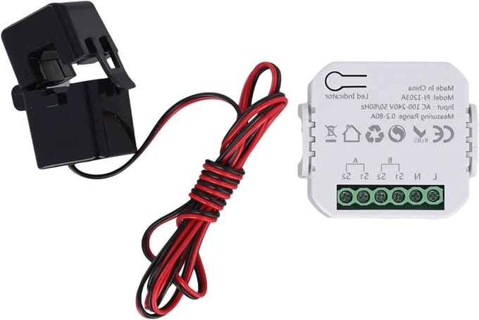 Energymonitor - Stroommeter - Energieverbruik Meten - Real-time Data - 10x10x4 cm - Zwart