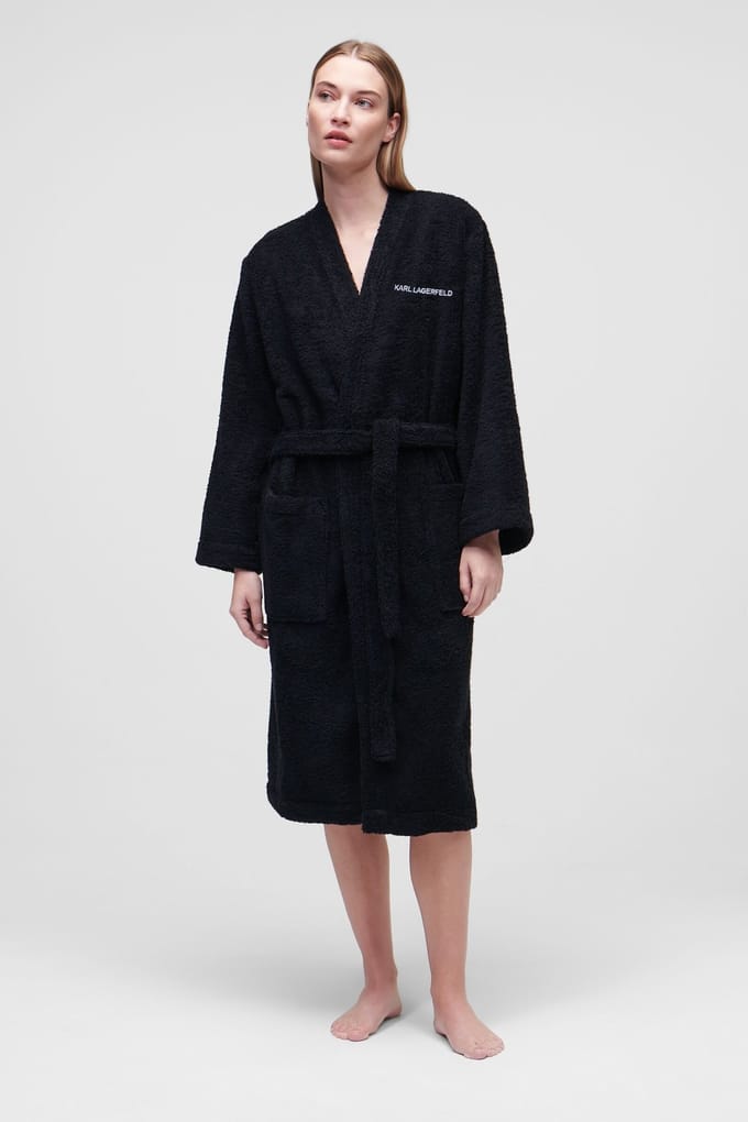 Karl Lagerfeld Ikonik 2.0 Bathrobe Black Taglia: S | Accappatoi Outlet | Donna | Nero