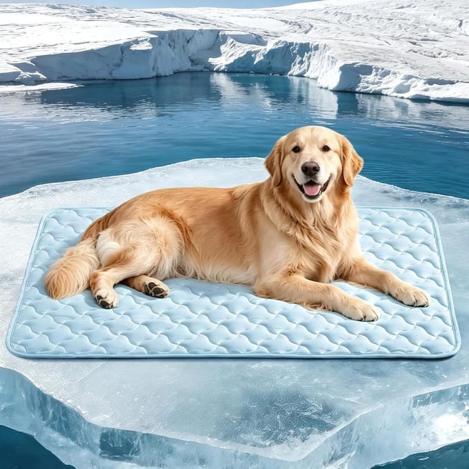 Koelmat Hond - Hondenmat Koelkussen - Hitte Verminderen - Zelfkoelend Oppervlak - 100 x 70 cm - Blauw