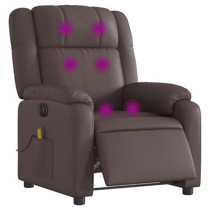 vidaXL - Massagestoel - verstelbaar - elektrisch - kunstleer - bruin
