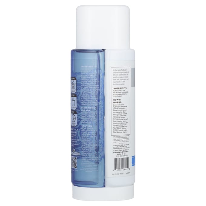 GuruNanda, rince-bouche blanchissant, menthe sauvage, 20 fl oz (591 ml) white