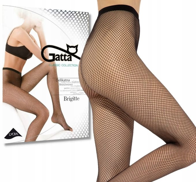 Gatta Brigitte – Panty Dames 10 DEN – Zwart – Visnet Panty – Maat M/L