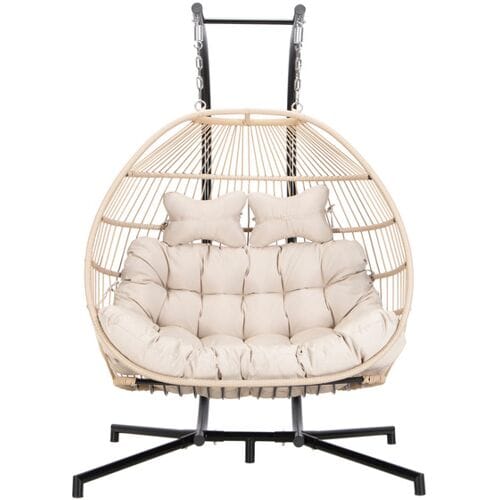 HOME DELUXE Hangstoel LOMA (2-zits, Beige)