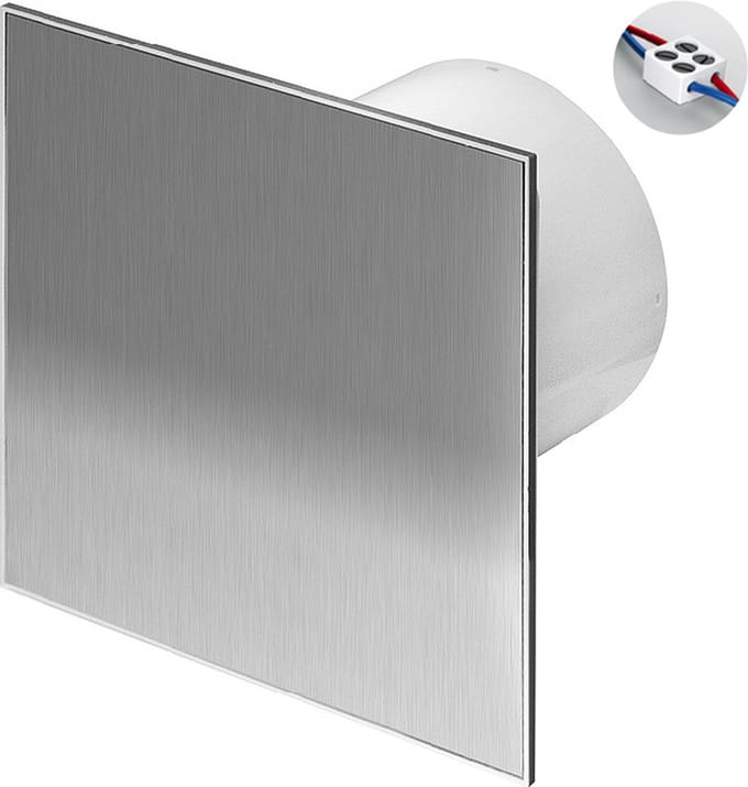 Awenta badkamerventilator Silent Ø100 mm - 75 m³/h - RVS