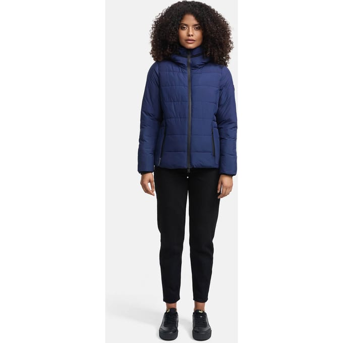 Marikoo korte gewatteerde damesjas met capuchon – model Radaa