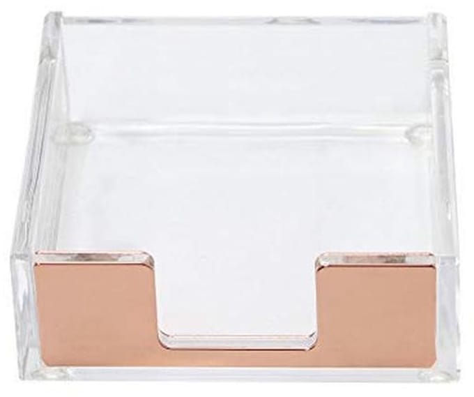 Sticky Notes Memo Pad Houder Dispenser - Rose Goud Bureauorganizer voor Kantoor en Thuis