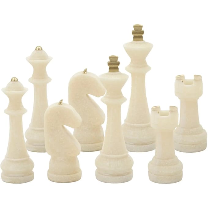 Decoratie Chess Quarzy Set 8 Pcs Assorted Ø 4,4×9,2 cm