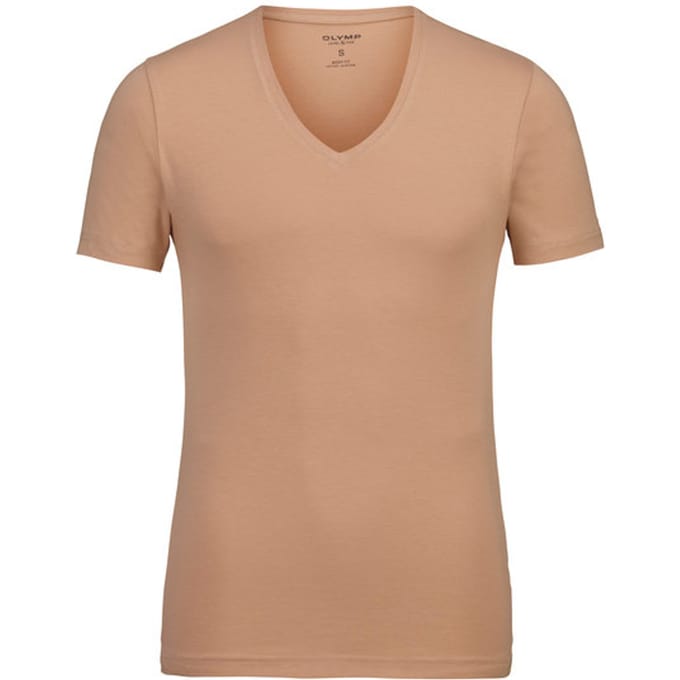 OLYMP Level Five T-Shirt voor eronder, Body Fit, Caramel