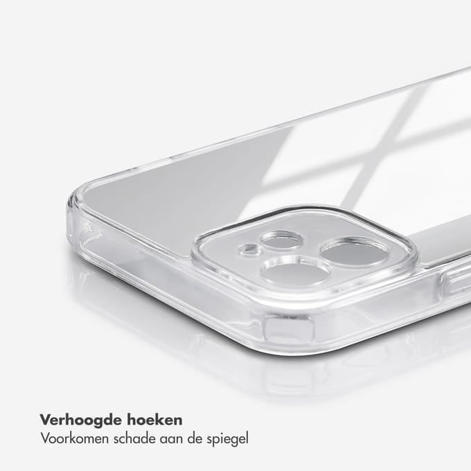 Selencia Mirror Backcover voor de Apple iPhone 12 (Pro) - Zilver