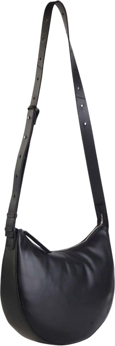 JOST Leren Schoudertas Arva Hobo Bag Black Zwart
