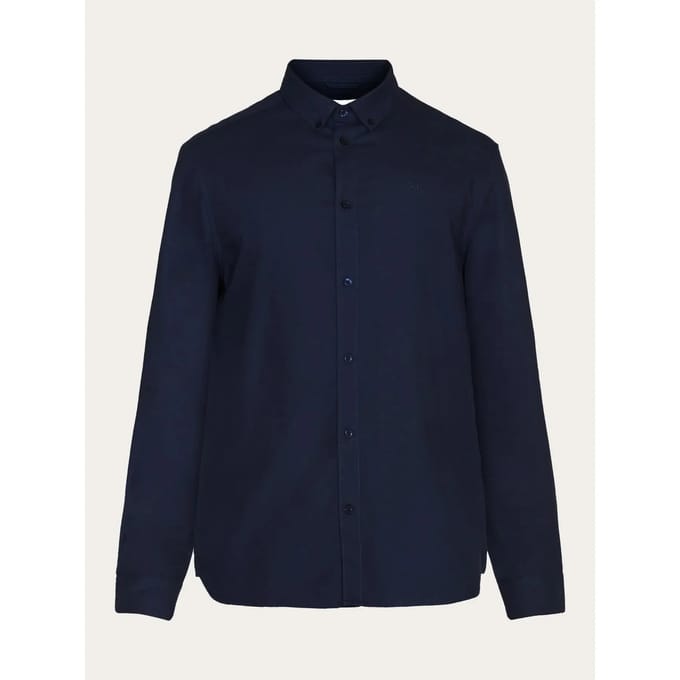 Regular fit overhemd met kleine uil KnowledgeCotton Apparel Harald oxford