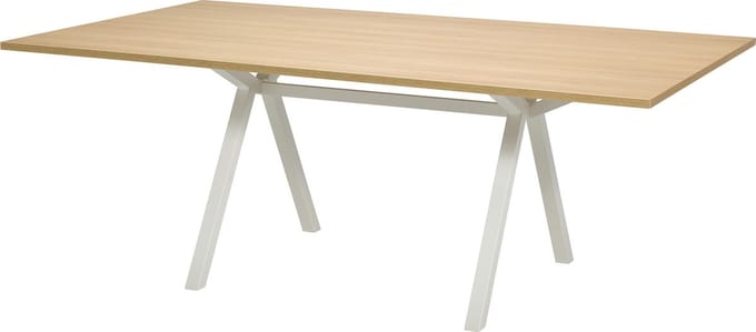 VPAX Vergadertafel - 200x120 cm - Eiken Natuur / Wit frame