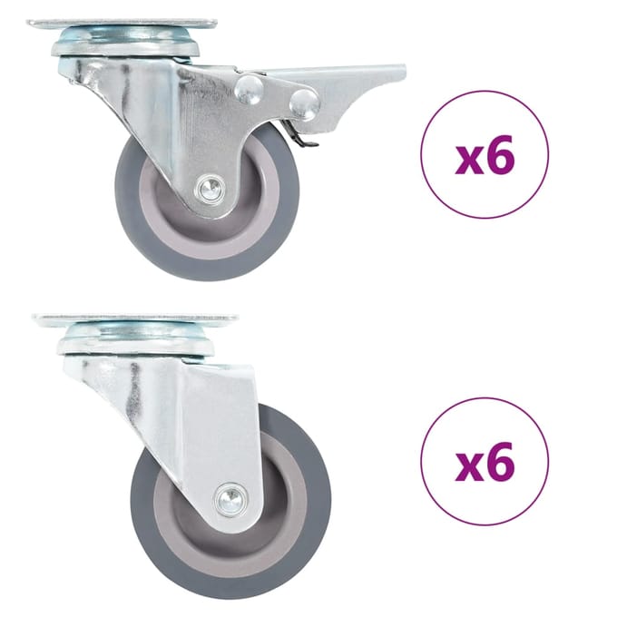 vidaXL - 12 - st - Zwenkwielen - 50 - mm