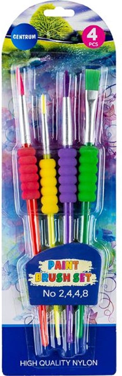 Centrum schilderpenselen set 4 stuks voor kinderen en volwassenen.