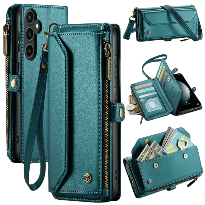 Caseme Samsung S23 FE Clutch Wallet met Koord Groen