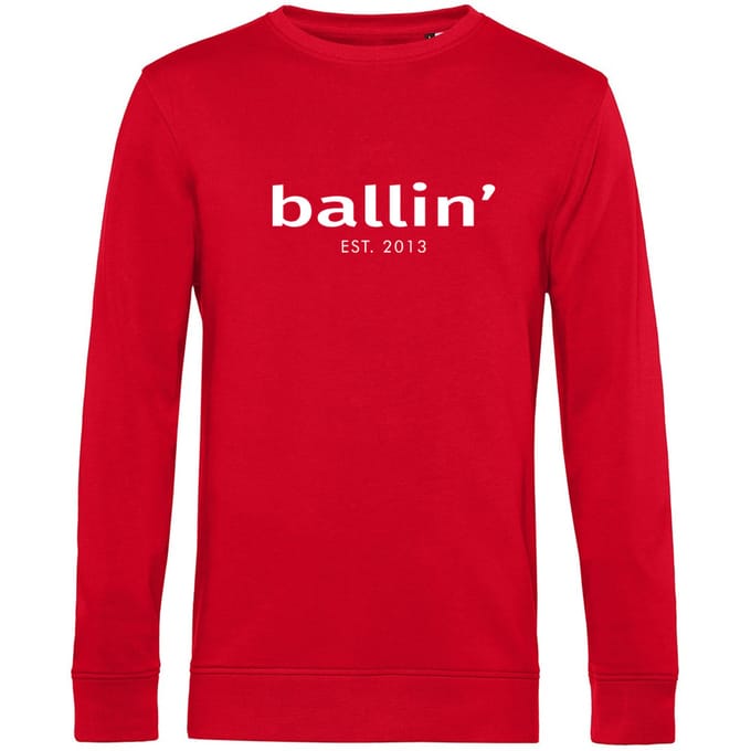 Heren Sweaters met Ballin Est. 2013 Basic Sweater Print - Rood - Maat L