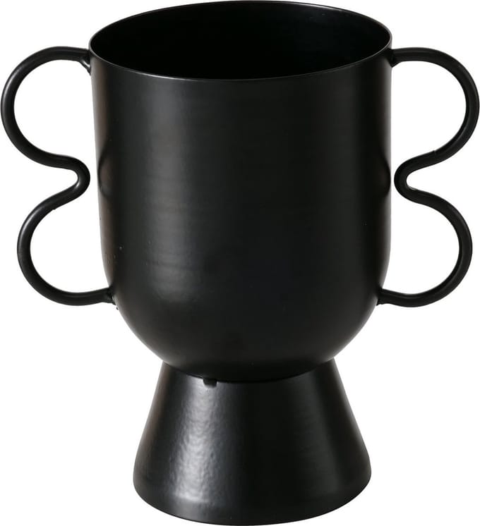 Boltze Home Plantenpot 'Valerio' 16x10x16cm metaal matzwart
