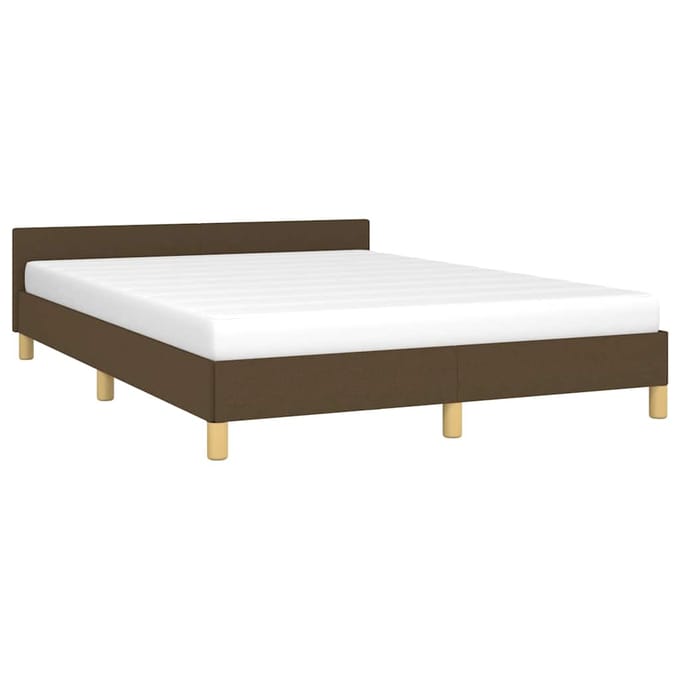 vidaXL - Bedframe - zonder - matras - stof - donkerbruin - 140x200 - cm