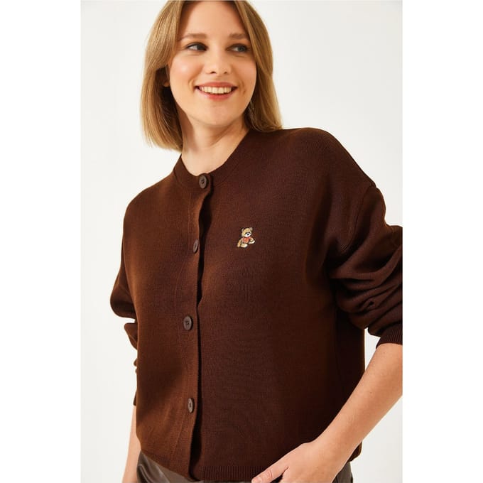 Geprikte Knopen Vest met Ribbels