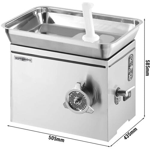 GGM Gastro Elektrischer Fleischwolf - Größe 22 - 350kg/h - 1,1 kW - mit Kühlung Zilver