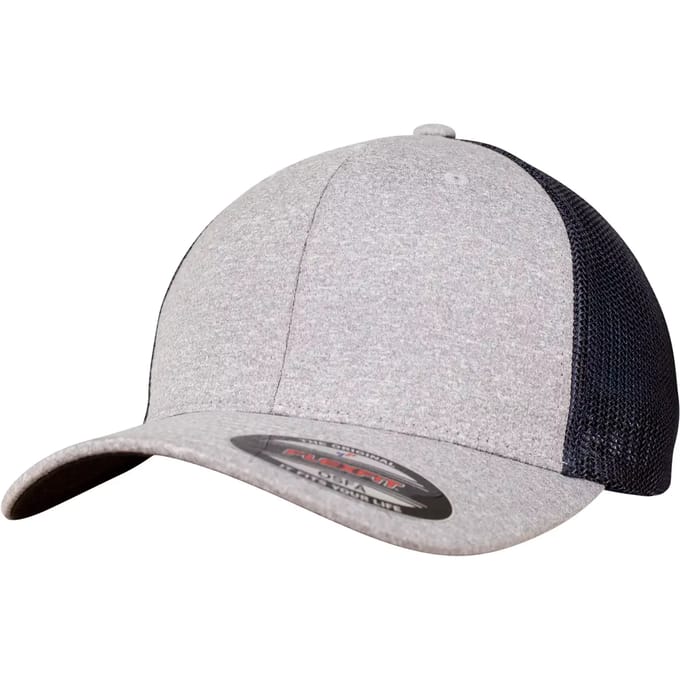 Flexfit - Flexfit Melange Mesh heather/black one size Flexfit pet - Grijs
