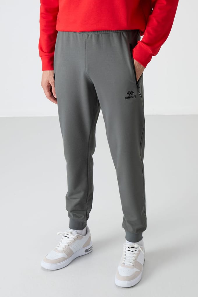 Heren Effen Pull-on Sweatpants Met Ritszak