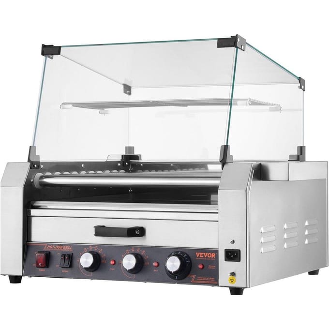 30 Hotdog 11 Rollen Elektrische Grill Kookmachine Broodjeswarmer 2400W