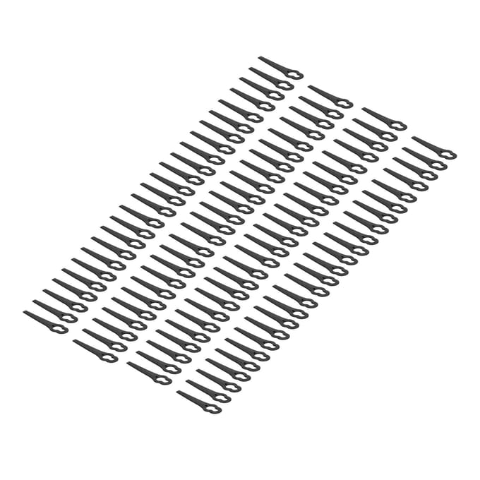 Lot de 100 lames de coupe en plastique pour coupe-herbe, accessoires de remplacement pour outils d'élagage manuel, noir