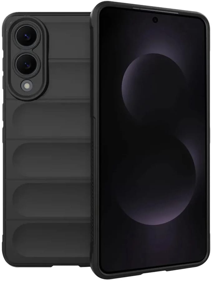 Hoesje geschikt voor Samsung Galaxy S25 Edge - Techsuit Magic Shield Silicone Back Cover - Zwart