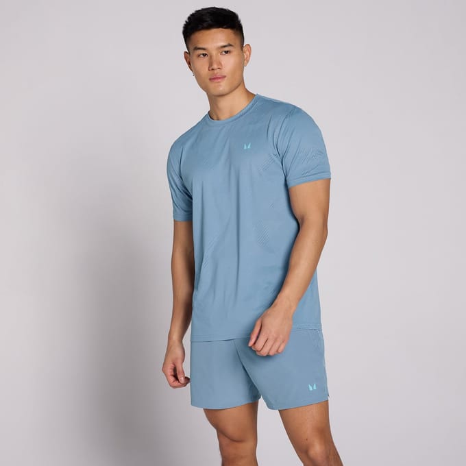 MP Heren Active Training Pillar Grafisch T-Shirt - Mist Blauw - S