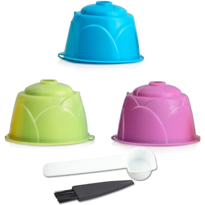 PP Vulbare Koffiecapsules Herbruikbare Koffiecapsule Cup Filter Set Compatibel met DOLCE GUSTO groen/blauw
