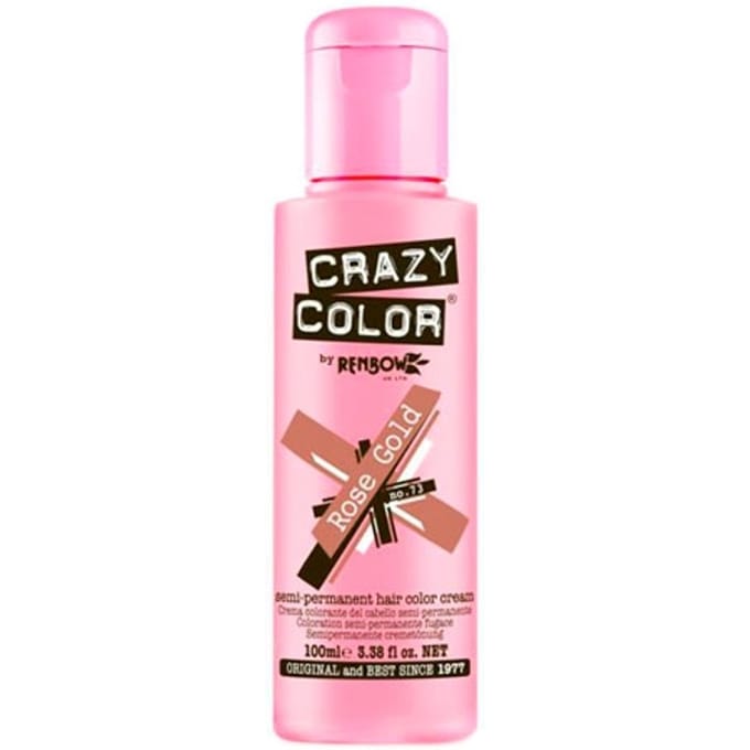 Crazy Color Semi-Permanent Hair Color Cream 73 Rose Gold 100ml