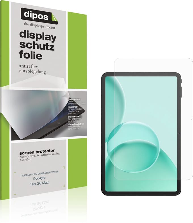 dipos – 2x Matte Beschermfolie geschikt voor DOOGEE TAB G6+ | Krasbestendige & antireflecterende Screenprotector Ultra-Thin
