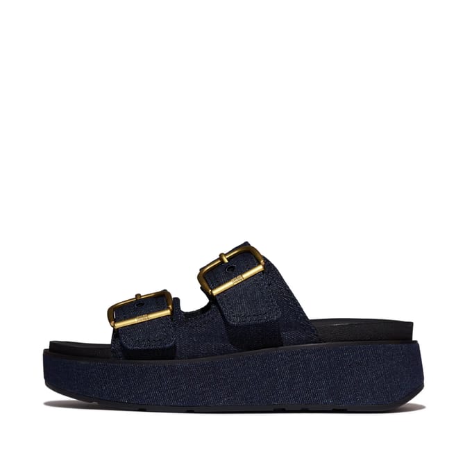 FitFlop Gen-ff max buckle two-bar denim slides