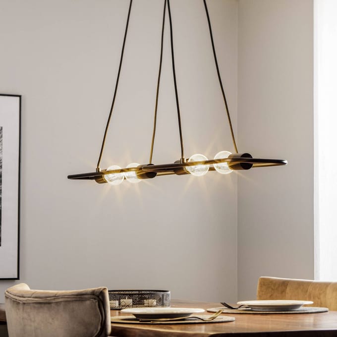 Lucande - hanglamp - 4lichts - Staal - H: 4.4 cm - E27 - matzwart