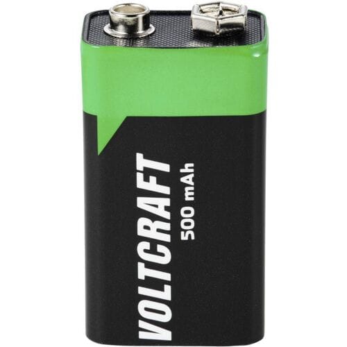 VOLTCRAFT Oplaadbare 9V batterij (blok) 6LR61 Li-ion 7.4 V 500 mAh 1 stuk(s)
