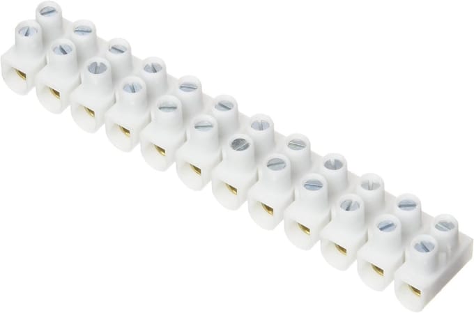Verbindingsklem - Draadklem - Elektrische aansluitingen - 2 schroeven per klem - 2.5 mm 24 A - Wit