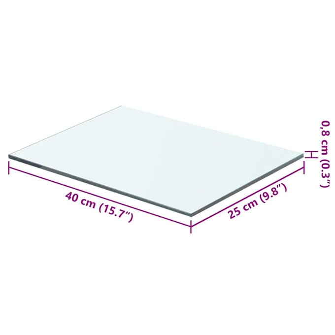 vidaXL - Wandschap - transparant - 40x25 - cm - glas
