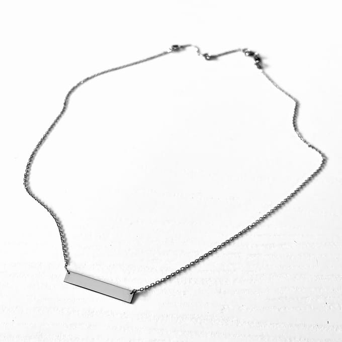Ketting graveerplaatje | AG925 | zilverkleurig | bar