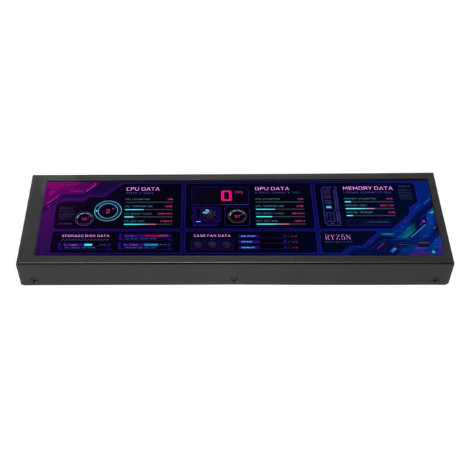 Moniteur de Température d'Ordinateur IPS 8,8 pouces 1920x480 60Hz pour AIDA64 Interface USB C Données CPU GPU SSD noir