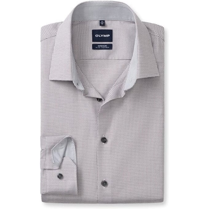 OLYMP No. Six Overhemd, Super Slim, Kent, Bordeauxrood