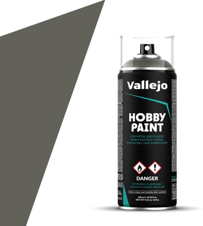 Spuitbus Verf - Kleur Spray - Modellen Schilderen - Twee Sproeiknoppen - 400ml Inhoud - Veldgrijs