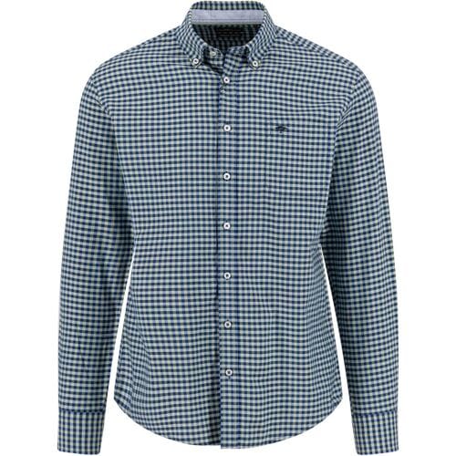 Fynch-Hatton Overhemd Colorful Check Oxford Button-Down Harbor Blue / male