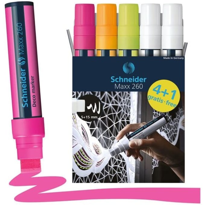 Schneider Schreibgeräte Viltstift Decomarker Maxx 260 sortiert Box 5 Stück 126070 5 stuk(s)