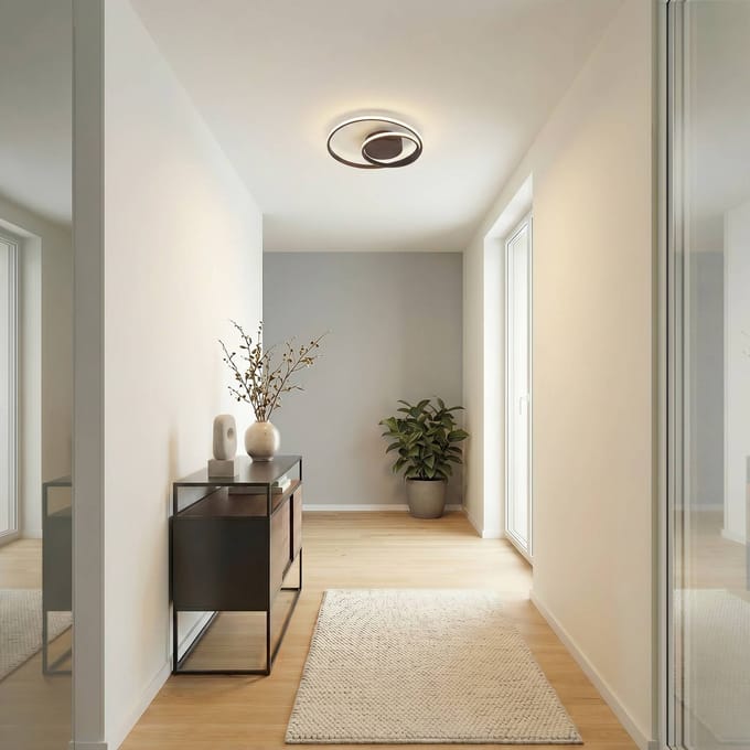 Lindby LED plafondlamp Emisua, zwart, CCT, dimbaar