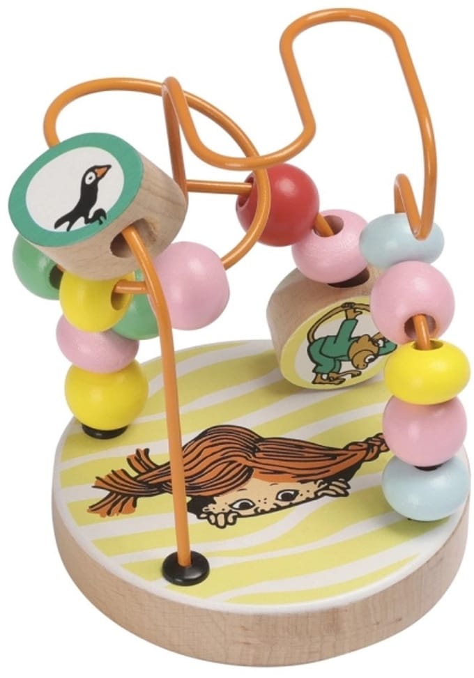 Kinderboeken Pippi Langkous kralenspiraal speelgoed kralenbaan.